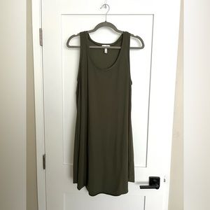 leith army green racerback tank dress